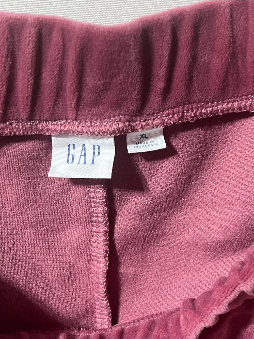 GAP XL Dusty Rose Velour Lounge Pants Wide Leg Soft Comfy Pockets - Picture 5 of 9